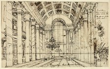 Study for Egyptian Hall Mansion House, from Microcosm of London, c. 1809. Creator: Augustus Charles Pugin.