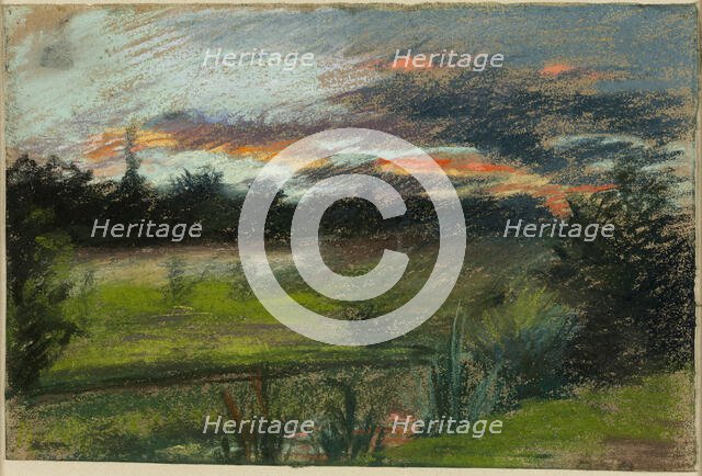 Blue and Orange Sky, 1838/40. Creator: Paul Huet.