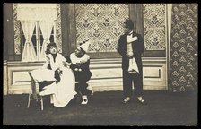 Three men performing a scene from a play, [between 1910 and 1919?]. Creator: Unknown.