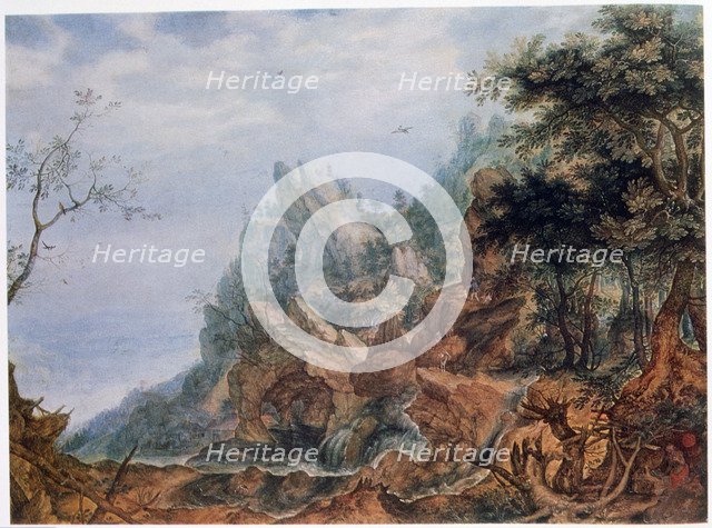 'St Jerome in a Rocky Landscape', c1596-1639. Artist: Roelandt Savery