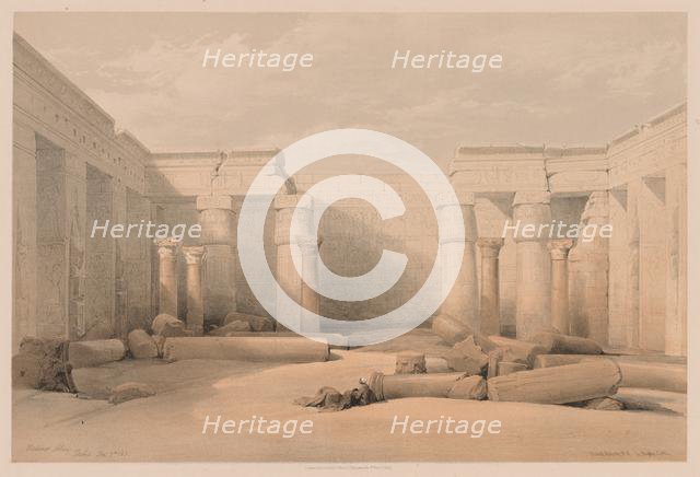 Egypt and Nubia: Volume II - No. 18, Medinet Abou, Thebes, 1832. Creator: Louis Haghe (British, 1806-1885).