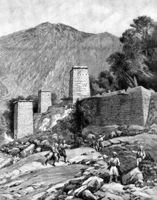 The Chitral Expedition: the Fort at Chitral as seen from the river, 1895. Creator: P Naumann.