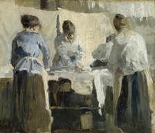 French Women Ironing , 1889. Creator: Wasastjerna, Torsten (1863-1924).