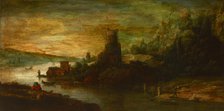 Landscape with a Tower by the Lake, 17th century. Creator: Unknown.