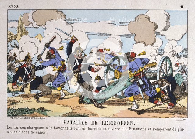 Battle of Reichshoffen, Franco-Prussian war, 6th August 1870. Artist: Anon