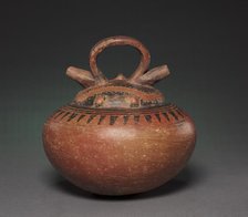 Double-Spouted Vessel with Reclining Figure, c. 1-800. Creator: Unknown.