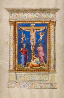 The Crucifixion; Missal of Bishop Antonio Scarampi, 1567. Creator: Fra Vincentius a Fundis.