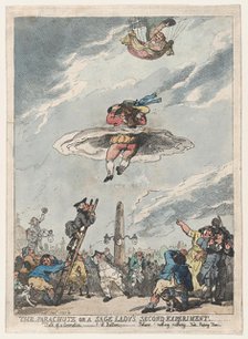 The Parachute or a Sage Lady's Second Experiment, September 1785., September 1785. Creator: Thomas Rowlandson.