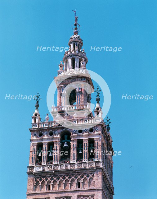 La Giralda, the minaret of the old mosque and now the bell tower of the cathedral, built in the A…