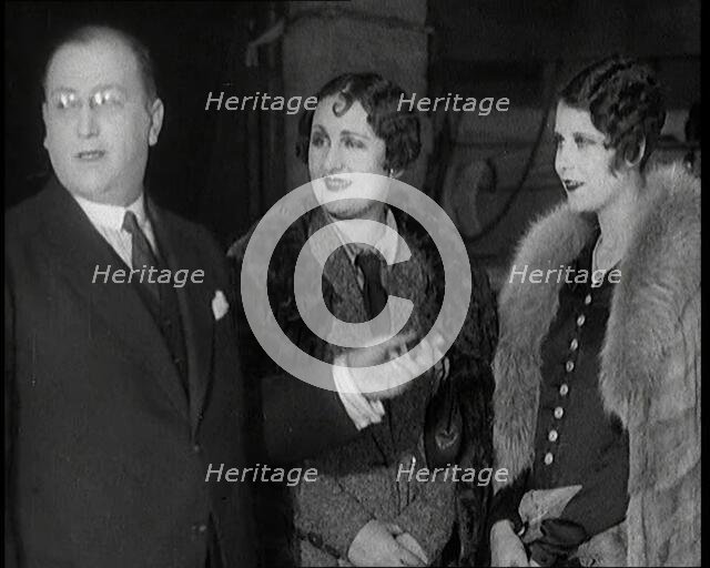 The Producer Julian Wylie Inspecting Young Prospective Female Stage Performers Standing..., 1920s. Creator: British Pathe Ltd.