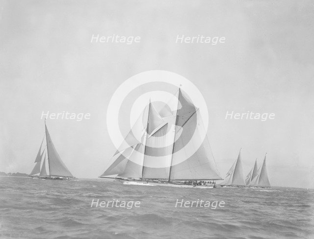 'Shamrock', 'Westward', 'Britannia', 'Astria' and 'Velsheda', 1933. Creator: Kirk & Sons of Cowes.