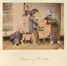 Cleaning the rice, about 1873-1883. Creator: Shinichi Suzuki I.