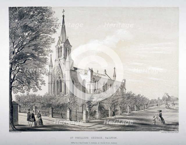 St Philip's Church, Dalston, Hackney, London, c1850.      Artist: CJ Greenwood
