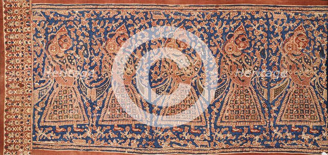 Ceremonial Cloth and Heirloom Textile with Row of Female Musicians (image 1 of 3), 17th century. Creator: Unknown.