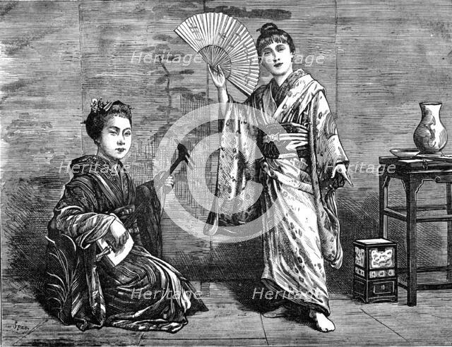 Japanese dancing-girl practising, 1874. Creator: Unknown.