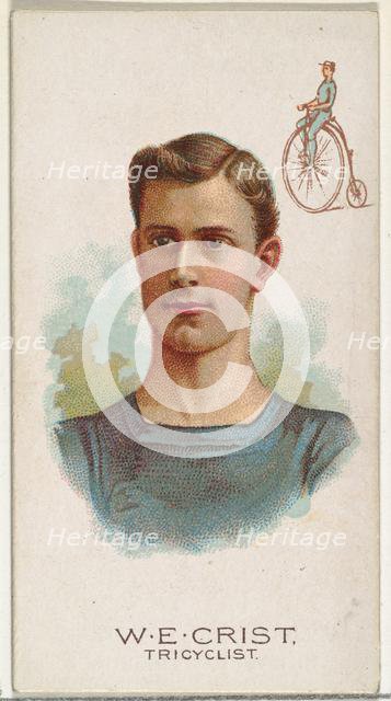 W.E. Crist, Tricyclist, from World's Champions, Series 2 (N29) for Allen & Ginter Cigarett..., 1888. Creator: Allen & Ginter.