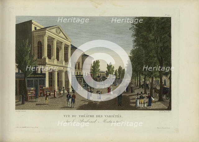 Vue du théâtre des Variétés, sur le boulevard Montmartre, 1817-1824. Creator: Courvoisier-Voisin, Henri (1757-1830).