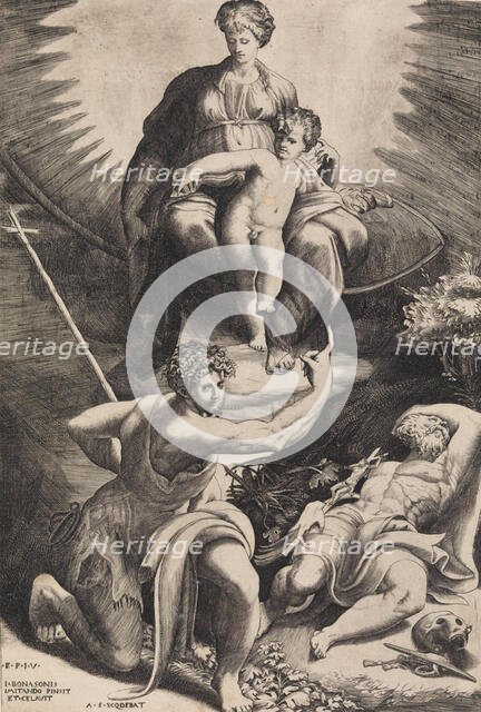 The Vision of St. Jerome. Creator: Giulio Bonasone.