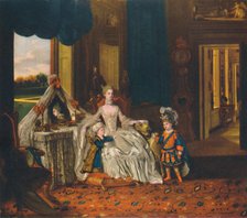 'Queen Charlotte with her Two Eldest Sons', c1765, (1948). Creator: Johan Zoffany.
