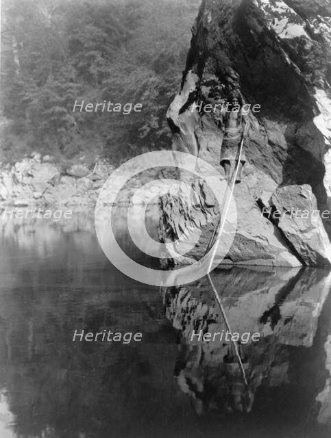 Quiet waters-Yurok, c1923. Creator: Edward Sheriff Curtis.