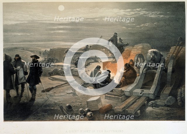 A quiet night in the batteries, 1855. Artist: Simpson, William (1832-1898)