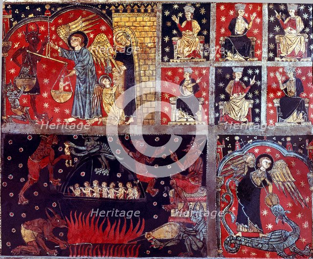 Detail of the right side of the altar front 'Master of Soriguerola' from the parish of Estoll, in…