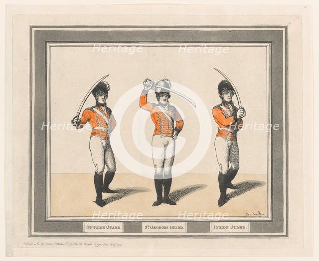 Outside Guard, St. Georges Guard, Inside Guard, September 1, 1798., September 1, 1798. Creator: Thomas Rowlandson.