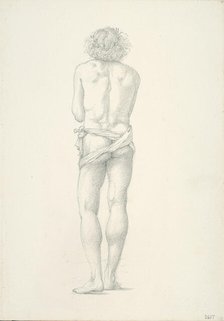 Back View of Standing Male Nude, c. 1873-77. Creator: Sir Edward Coley Burne-Jones.