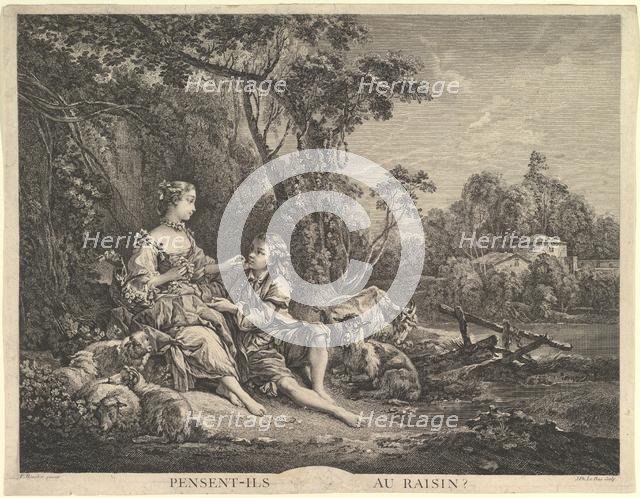 Pensant-ils au Raisin? (Are They Thinking About the Grape?), 18th century. Creator: Jacques Philippe Le Bas.