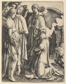 Abraham and Three Angels, ca. 1513. Creator: Lucas van Leyden.