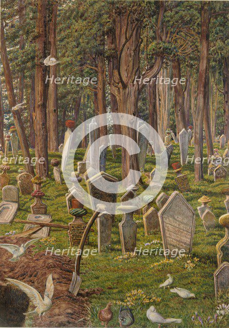 The Sleeping City: the Cemetery of Pera, Constantinople, 1856-1888. Artist: William Holman Hunt.