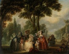 Assembly in a park, c1785. Creator: Francois Louis Joseph Watteau.