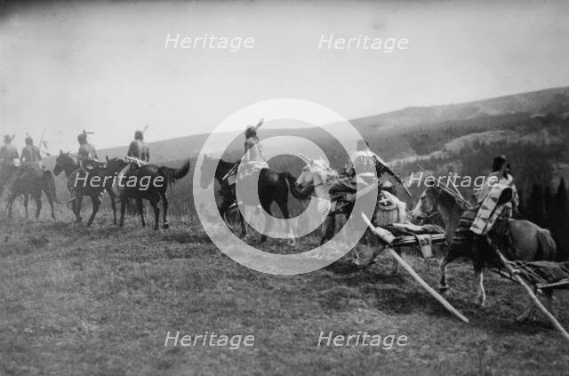 On the Trail - Buffalo hunt, between c1910 and c1915. Creator: Bain News Service.
