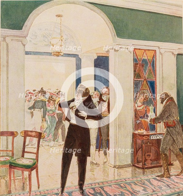 Illustration to the comedy Woe from Wit by Alexander Griboyedov, 1913.