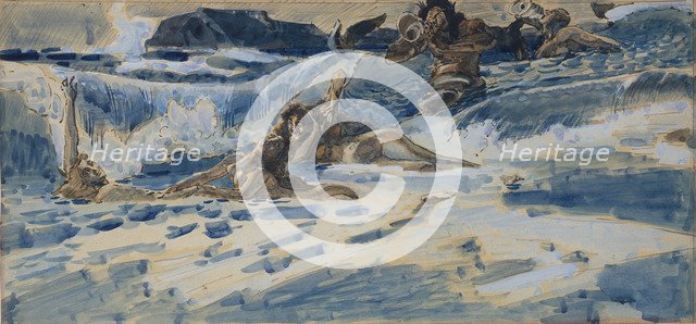 Playing naiads and tritons, 1896-1898. Artist: Vrubel, Mikhail Alexandrovich (1856-1910)