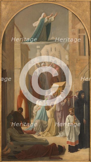 Sketch for the church of Saint-Sulpice: the plague, between 1860 and 1864 Creator: Louis Charles Timbal.