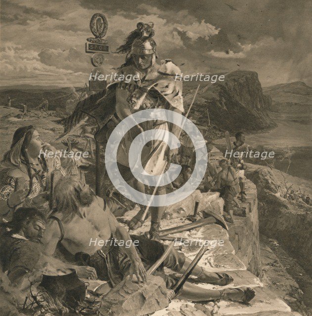 'The Romans Cause a Wall to Be Built for the Protection of the South', 1905. Artist: Unknown.