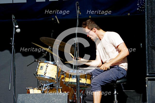 Ben Brown, Jean Toussaint Quartet, Battle Jazz Weekend, Battle, East Sussex, 24 July 2022. Creator: Brian O'Connor.