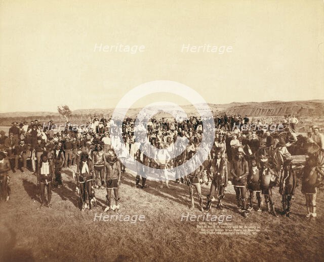 At the Dance Part of the 8th US Cavalry and 3rd Infantry at the great Indian Grass Dance..., 1890. Creator: John C. H. Grabill.