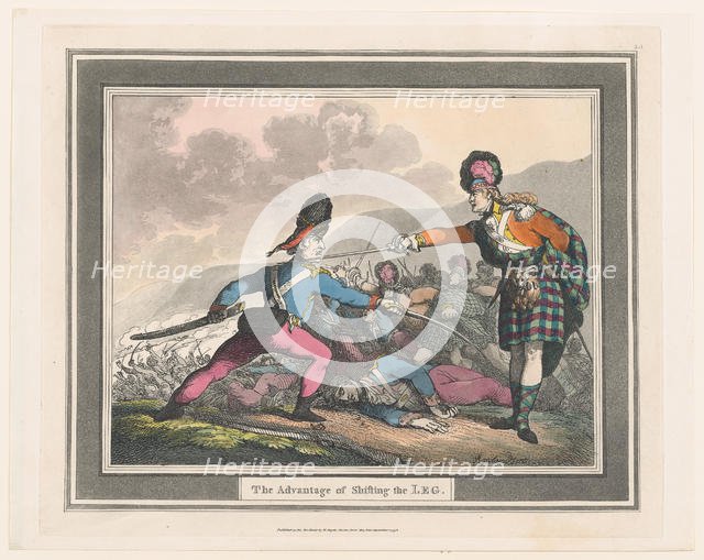 The Advantage of Shifting the Leg, September 1798., September 1798. Creator: Thomas Rowlandson.