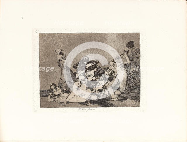 Los Desastres de la Guerra (The Disasters of War), Plate 5: Y son fieràs (And are like..., 1810s. Creator: Goya, Francisco, de (1746-1828).