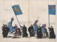 Plate 64: The magistrates of the city of Brussels marching in the funeral procession of Ar..., 1623. Creator: Cornelis Galle I.
