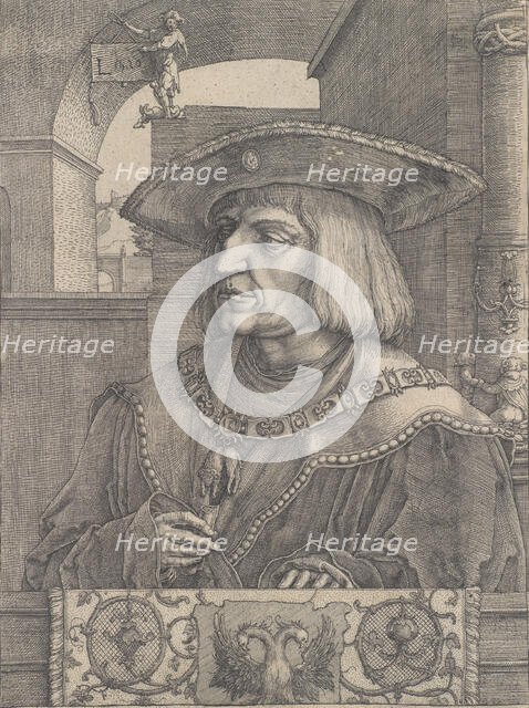 Maximilian I, 1520. Creator: Lucas van Leyden.