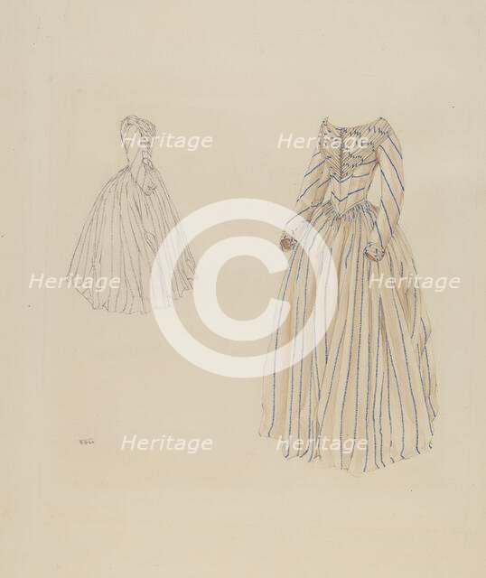 Cream Taffeta Dress, c. 1937. Creator: Arelia Arbo.