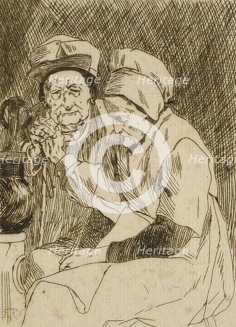 L'Oncle Claes et la tante Johanna, 1875. Creator: Félicien Rops.