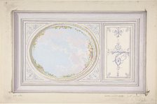 Ceiling Design for the "Petit Salon" of the Duchess of Newcastle, Hôtel Hope, ca. 1867. Creators: Jules-Edmond-Charles Lachaise, Eugène-Pierre Gourdet.