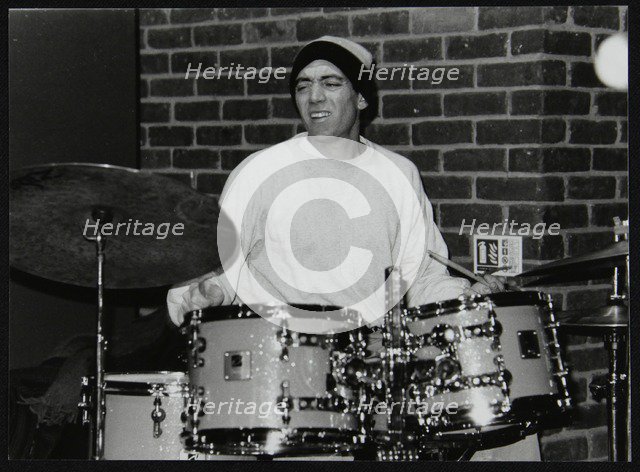 American drummer Gene Calderazzo playing at The Fairway, Welwyn Garden City, Hertfordshire, 2003. Artist: Denis Williams