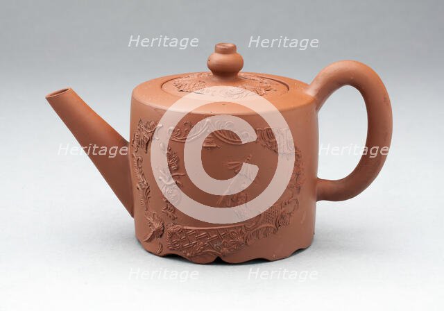 Teapot, Staffordshire, c. 1760. Creator: Staffordshire Potteries.