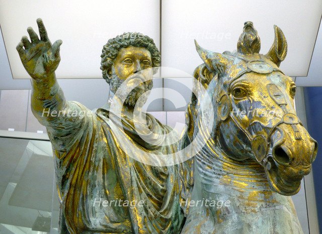 Equestrian statue of Marcus Aurelius, 161-180. Artist: Art of Ancient Rome, Classical sculpture  