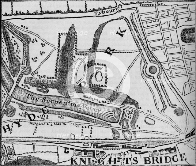 Map of Hyde Park, London, 1748 (1878). Artist: John Pine.